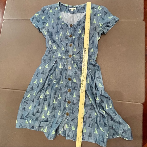 Anthropologie Dress Denim Chambray Nautical‎ Boats Porridge size 4 w/ Pockets - Picture 10 of 10